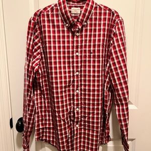 Dockers brand. Mens shirt. Size medium. Red plaid.